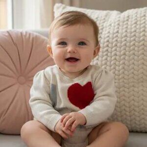 Baby Gap Knit "LOVE" Sweater - Baby Girl 3-6 Months